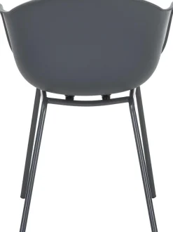 Sedia Con Braccioli In Plastica Con Gambe In Metallo Claire