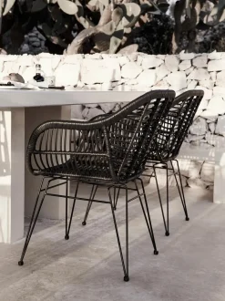 Sedia Con Braccioli In Polirattan Costa 2 Pz