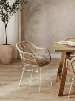 Sedia Con Braccioli In Polirattan Costa 2 Pz