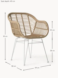 Sedia Con Braccioli In Polirattan Costa 2 Pz