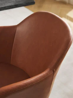 Sedia Con Braccioli In Similpelle Con Seduta Stretta Fiji