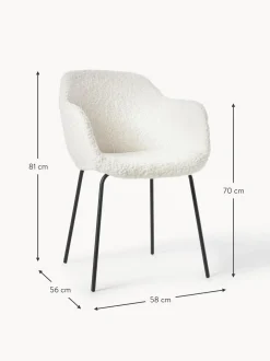 Sedia Con Braccioli In Tessuto Teddy Con Seduta Stretta Fiji