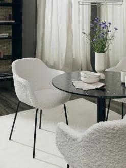 Sedia Con Braccioli In Tessuto Teddy Con Seduta Stretta Fiji