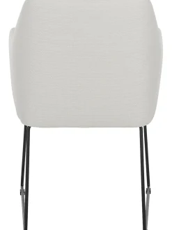 Sedia Con Braccioli In Tessuto Bianco Crema Isla