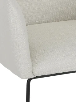 Sedia Con Braccioli In Tessuto Bianco Crema Isla