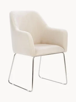 Sedia Con Braccioli In Velluto Isla