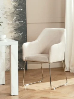 Sedia Con Braccioli In Velluto Isla