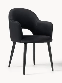 Sedia Con Braccioli In Velluto Rachel