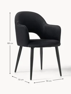 Sedia Con Braccioli In Velluto Rachel