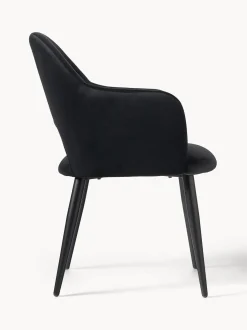 Sedia Con Braccioli In Velluto Rachel