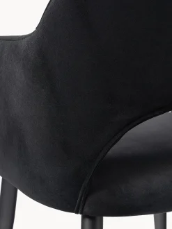 Sedia Con Braccioli In Velluto Rachel