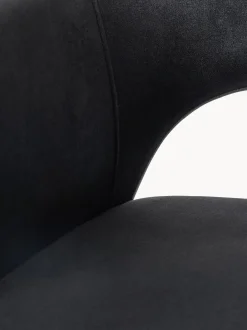 Sedia Con Braccioli In Velluto Rachel