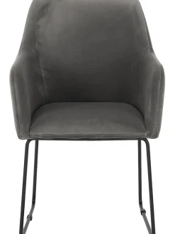 Sedia Con Braccioli In Velluto Isla