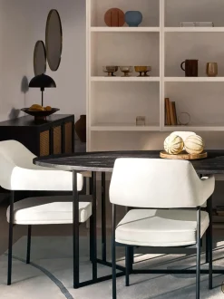 Sedia Con Braccioli In Velluto Zoe