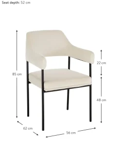 Sedia Con Braccioli In Velluto Zoe