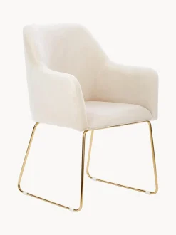 Sedia Con Braccioli In Velluto Isla