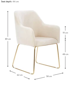 Sedia Con Braccioli In Velluto Isla