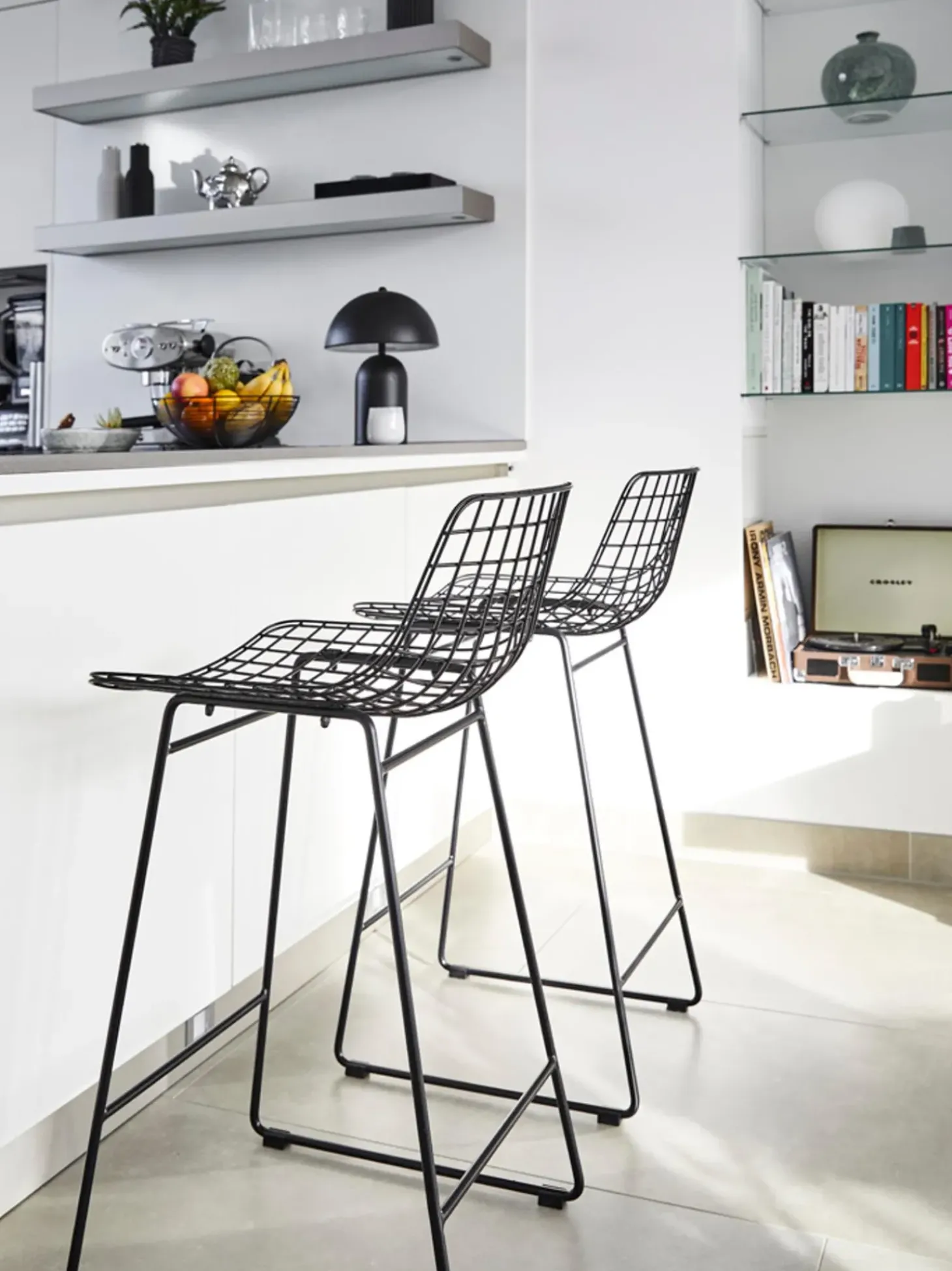 Sedia Da Bar In Metallo Wire