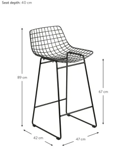 Sedia Da Bar In Metallo Wire