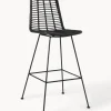 Sedia Da Bar In Polyrattan Con Gambe In Metallo Costa