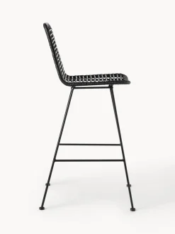 Sedia Da Bar In Polyrattan Con Gambe In Metallo Costa