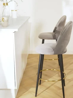 Sedia Da Bar In Velluto Rachel