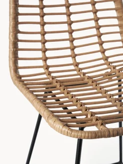 Sedia Da Bar Intrecciata Con Gambe In Metallo Costa