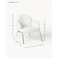 Sedia Da Cocktail In Boucle Con Piedini In Metallo Luan*Westwing Collection New