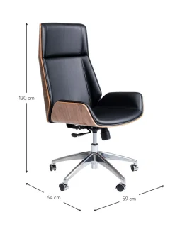 Sedia Da Scrivania In Similpelle Rouven, Regolabile In Altezza