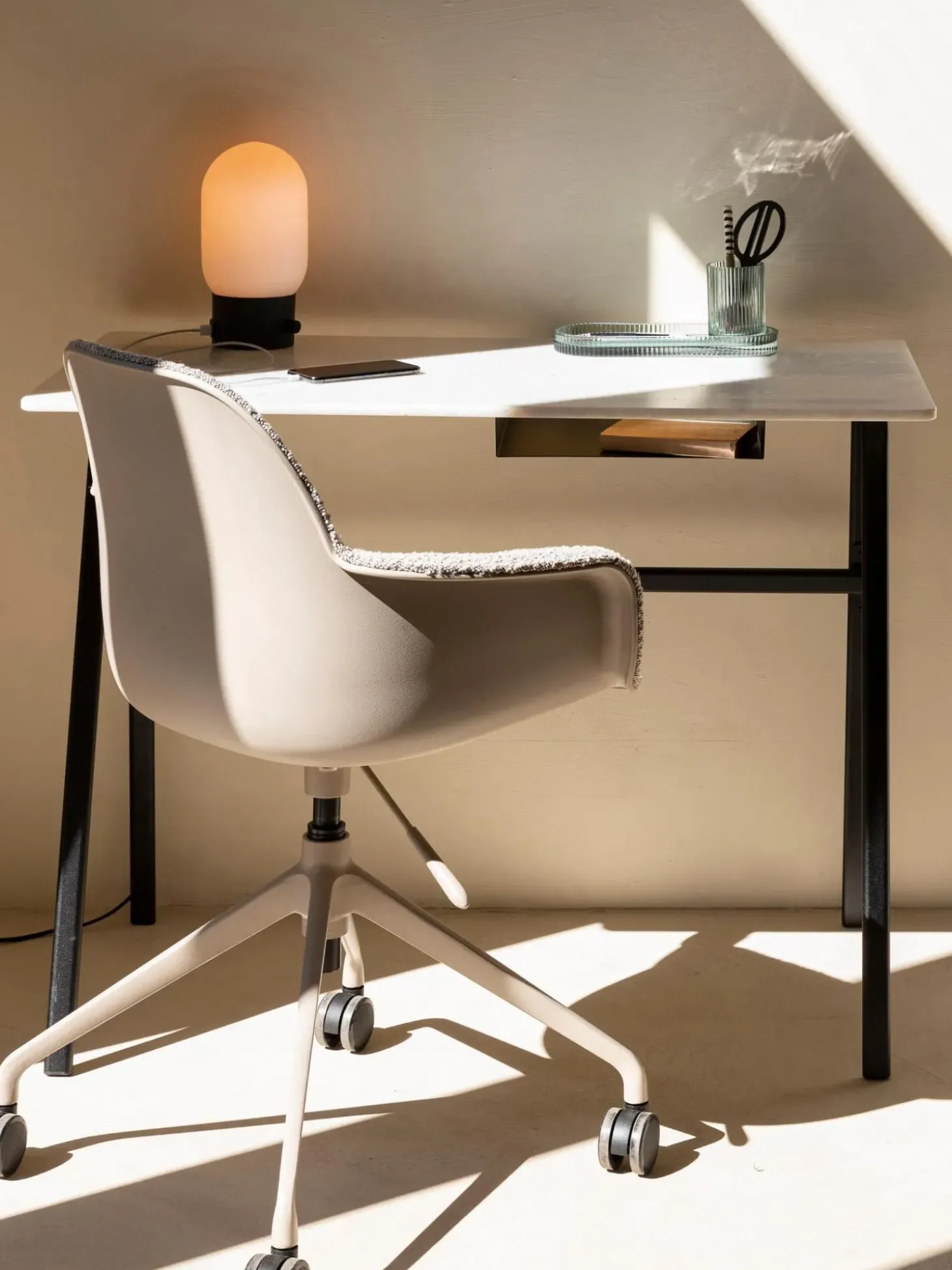 Sedia Da Scrivania In Tessuto Boucle Albert, Regolabile In Altezza