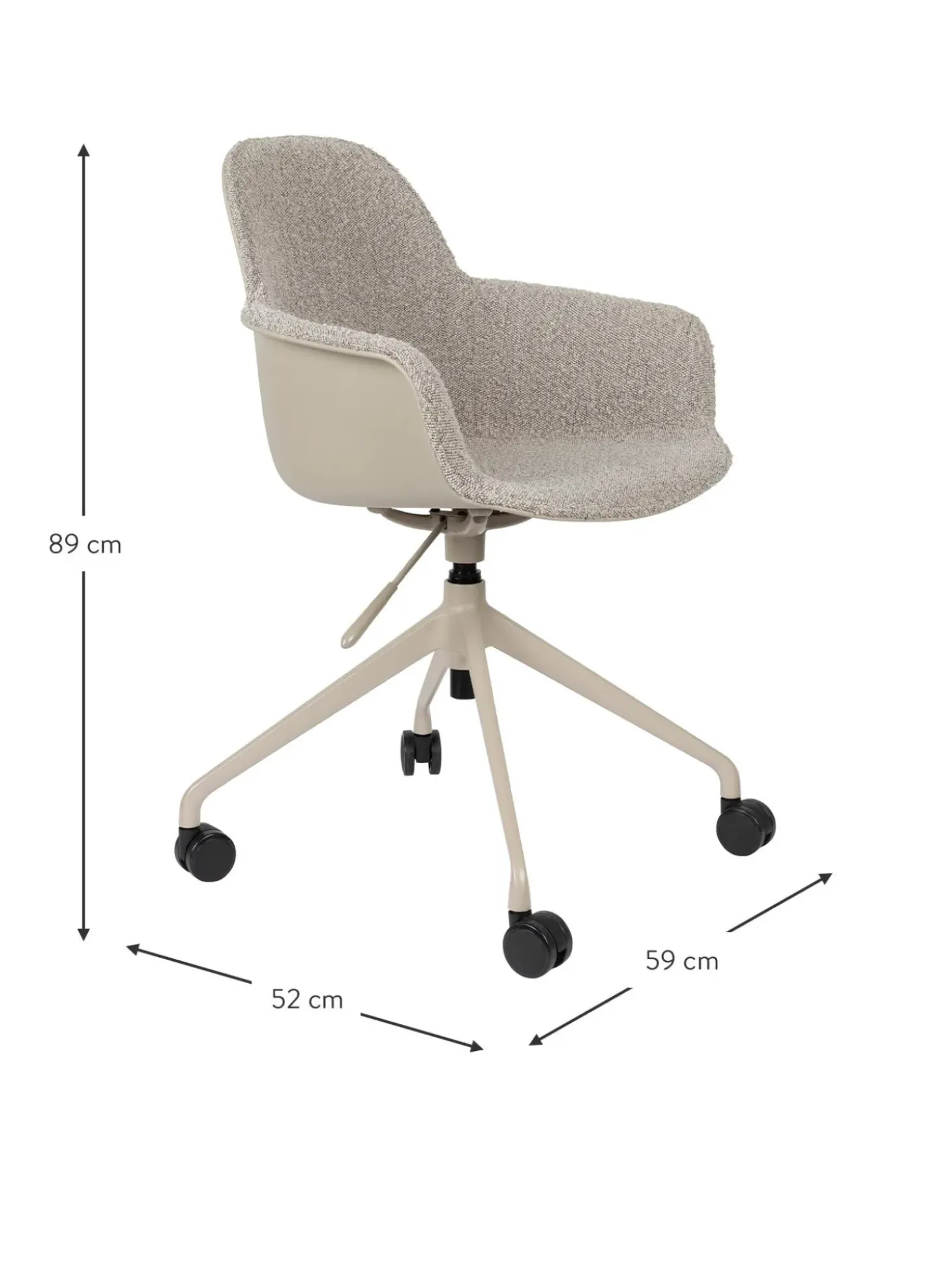 Sedia Da Scrivania In Tessuto Boucle Albert, Regolabile In Altezza