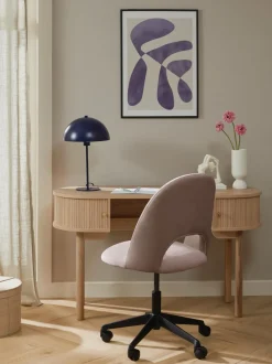 Sedia Da Scrivania In Velluto Rachel, Regolabile In Altezza