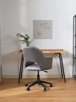 Sedia Da Scrivania In Velluto Rachel, Regolabile In Altezza