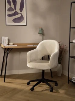 Sedia Da Scrivania In Velluto Rachel, Regolabile In Altezza