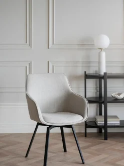 Sedia Girevole Con Braccioli Imbottita E Gambe In Metallo Alison