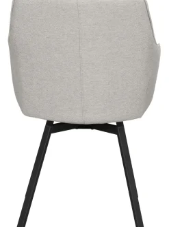 Sedia Girevole Con Braccioli Imbottita E Gambe In Metallo Alison