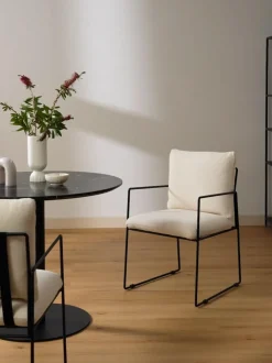 Sedia Imbottita Con Struttura In Metallo Wayne