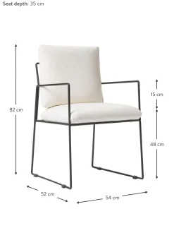 Sedia Imbottita Con Struttura In Metallo Wayne
