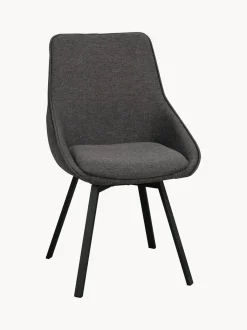 Sedia Imbottita Girevole Con Gambe In Metallo Alison