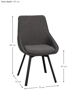 Sedia Imbottita Girevole Con Gambe In Metallo Alison