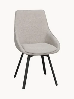 Sedia Imbottita Girevole Con Gambe In Metallo Alison