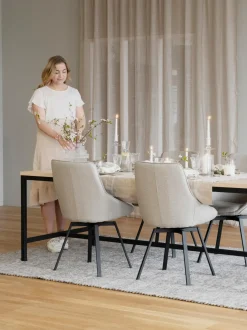 Sedia Imbottita Girevole Con Gambe In Metallo Alison