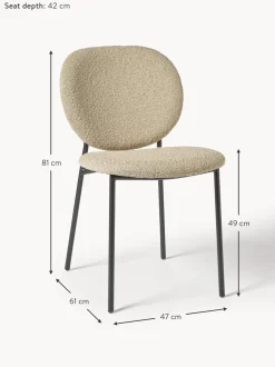 Sedia Imbottita In Boucle Ulrica 2 Pz