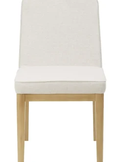 Sedia Imbottita In Tessuto Bianco Crema Koga