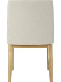 Sedia Imbottita In Tessuto Bianco Crema Koga