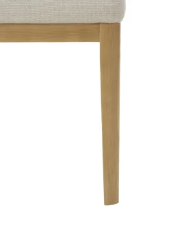 Sedia Imbottita In Tessuto Bianco Crema Koga