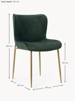 Sedia Imbottita In Velluto Tess