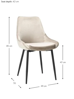 Sedia Imbottita In Velluto Sierra 2 Pz