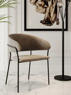 Sedia Imbottita In Velluto Belle 2 Pz