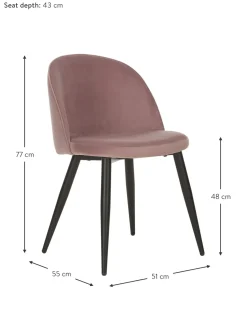 Sedia Imbottita In Velluto Amy 2 Pz